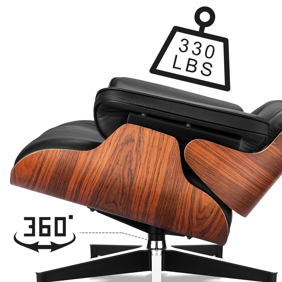 Modern Classic Lounge Chair with Ottoman