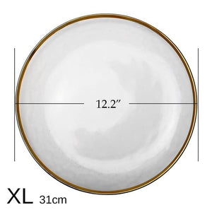 Frosted Gold Rim Dinner Plates