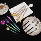 24pc Black & Gold Cutlery Set