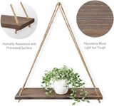 Wooden Rope Hanging Shelf