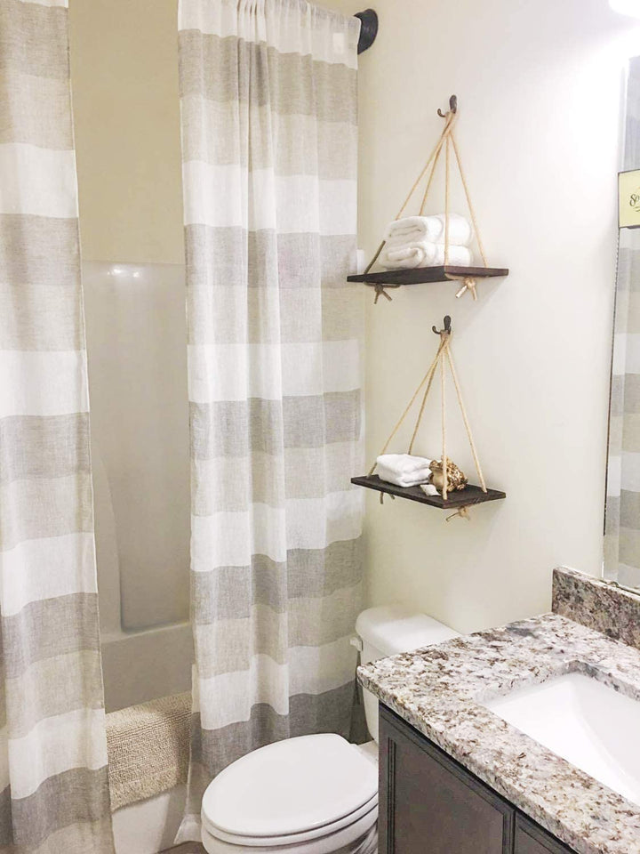Wooden Rope Hanging Shelf