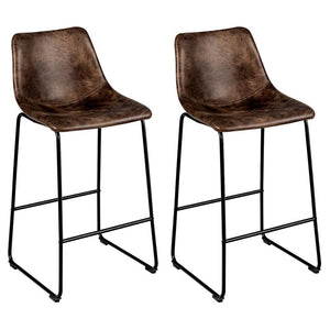 Faux Suede Bar Stool 2pc Set