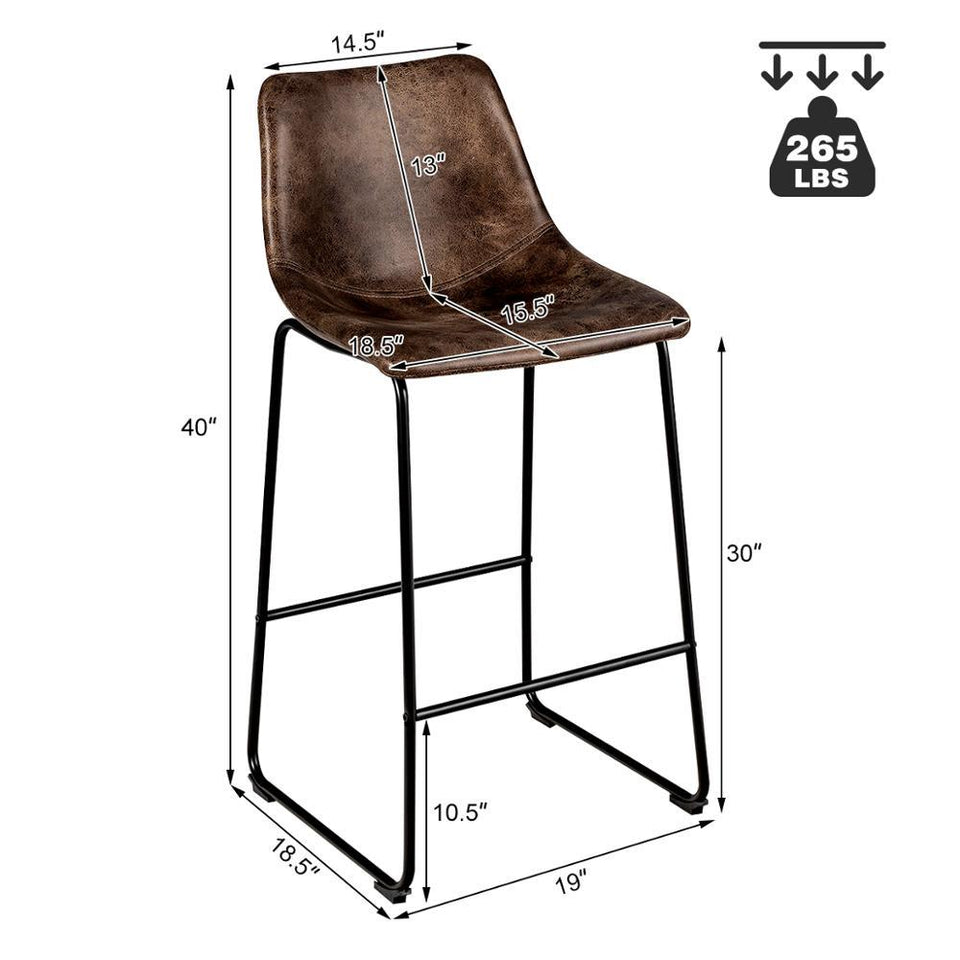 Faux Suede Bar Stool 2pc Set
