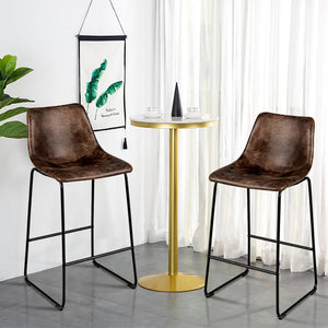 Faux Suede Bar Stool 2pc Set