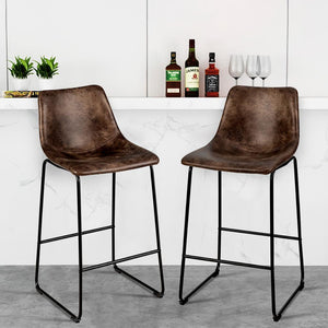 Faux Suede Bar Stool 2pc Set