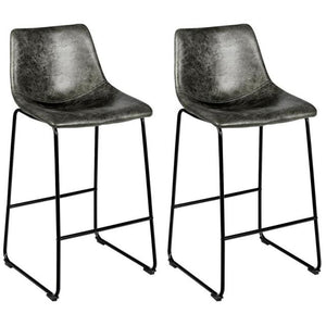 Faux Suede Bar Stool 2pc Set