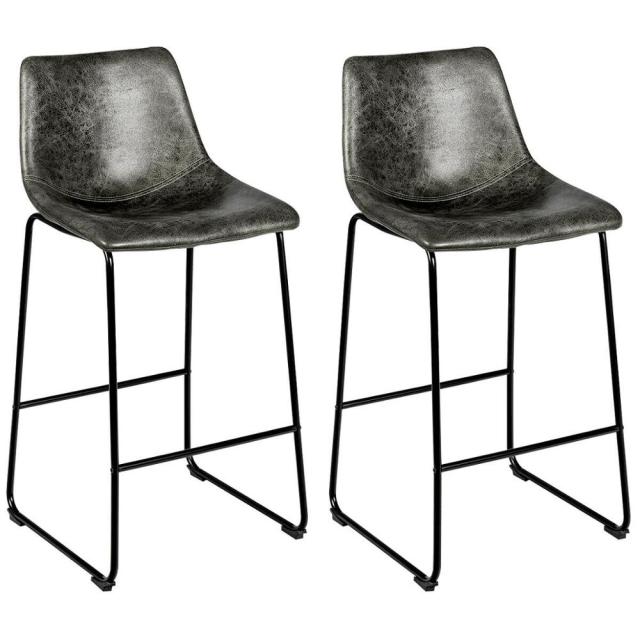 Faux Suede Bar Stool 2pc Set