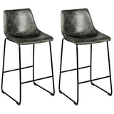 Faux Suede Bar Stool 2pc Set