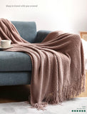 Knitted Plaid Throw Bedspread