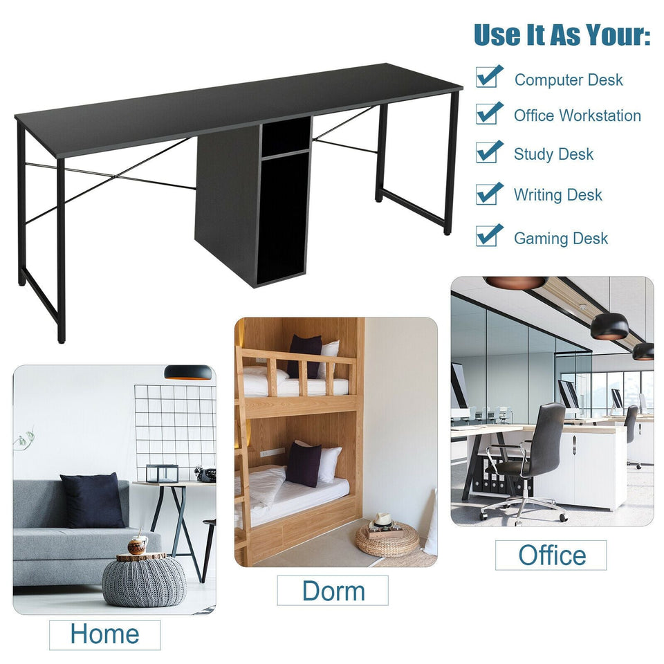 2 Person Workstation Office Desk w/ Storage