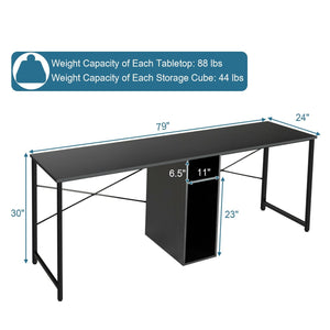 2 Person Workstation Office Desk w/ Storage