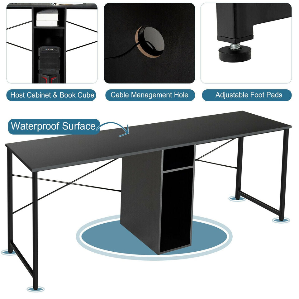 2 Person Workstation Office Desk w/ Storage