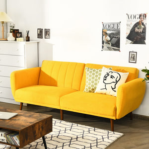 Convertible Sofa Futon w/ Wood Legs
