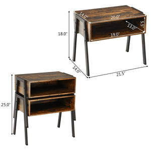 2 PC Stackable End Night Stand