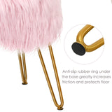 Faux Fur Vanity Stool (round)