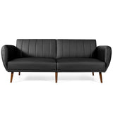 Convertible Futon Sofa Couch Sleeper w/Wood Legs