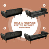 Convertible Futon Sofa Couch Sleeper w/Wood Legs