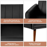 Convertible Futon Sofa Couch Sleeper w/Wood Legs