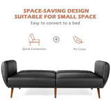Convertible Futon Sofa Couch Sleeper w/Wood Legs