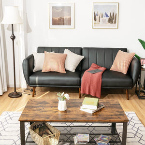 Convertible Futon Sofa Couch Sleeper w/Wood Legs