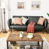 Convertible Futon Sofa Couch Sleeper w/Wood Legs