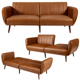 Convertible Futon Sofa Couch Sleeper w/Wood Legs