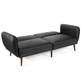 Convertible Futon Sofa Couch Sleeper w/Wood Legs