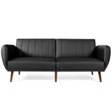 Convertible Futon Sofa Couch Sleeper w/Wood Legs