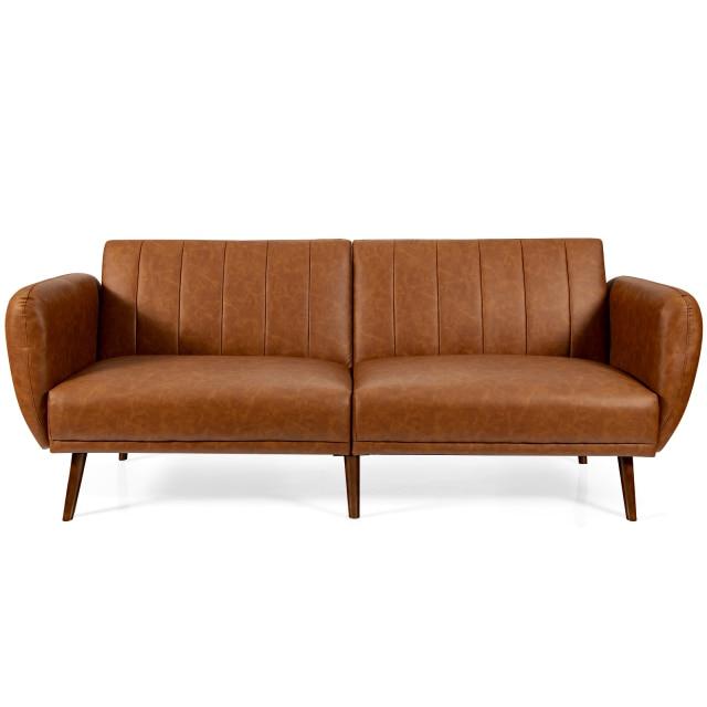 Convertible Futon Sofa Couch Sleeper w/Wood Legs