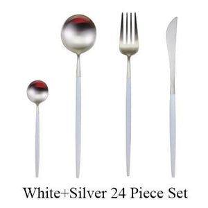 24pc Black & Gold Cutlery Set