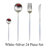 24pc Black & Gold Cutlery Set