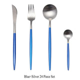 24pc Black & Gold Cutlery Set