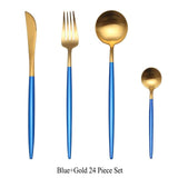 24pc Black & Gold Cutlery Set
