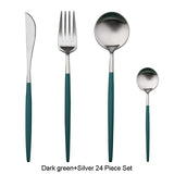 24pc Black & Gold Cutlery Set