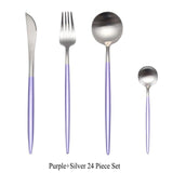 24pc Black & Gold Cutlery Set