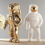 White & Gold Astronaut Vase