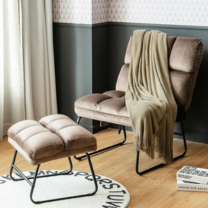 Velvet Massage Chair w/ Ottoman