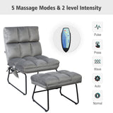 Velvet Massage Chair w/ Ottoman