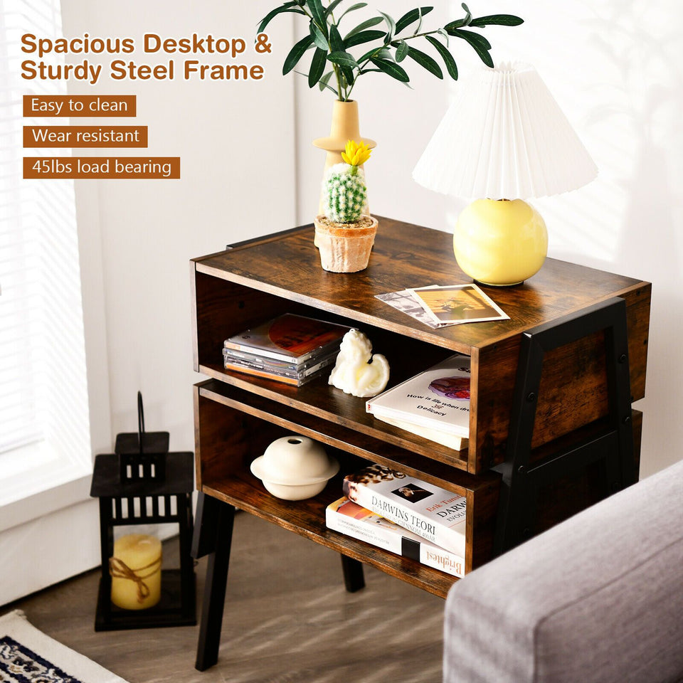 2 PC Stackable End Night Stand
