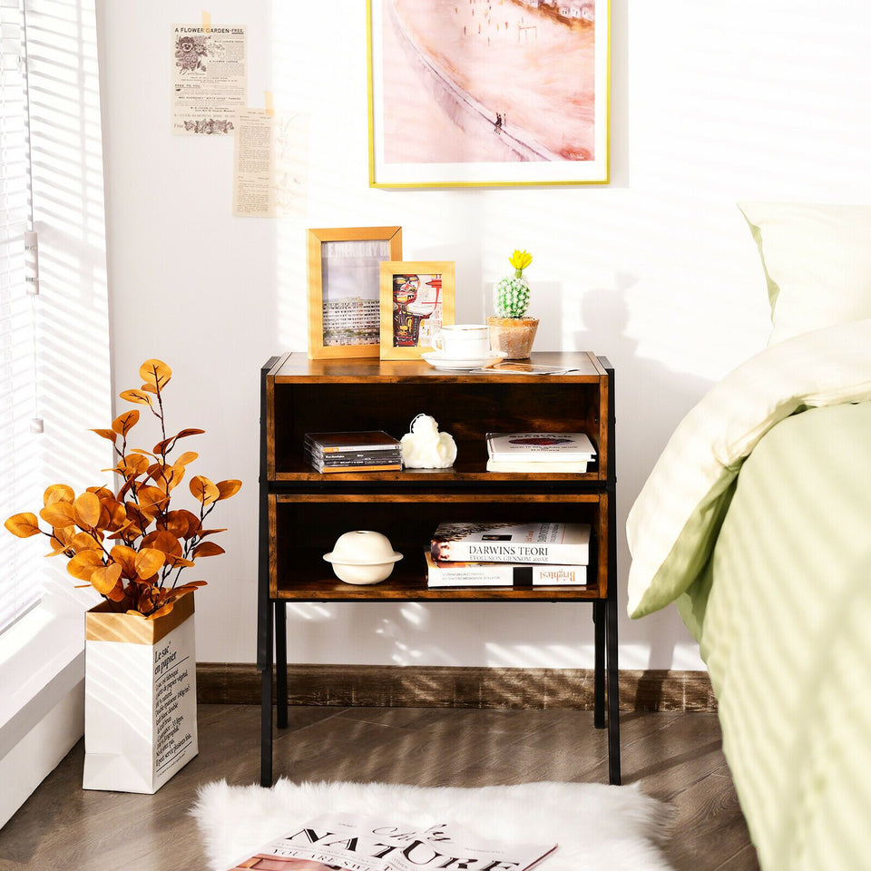 2 PC Stackable End Night Stand
