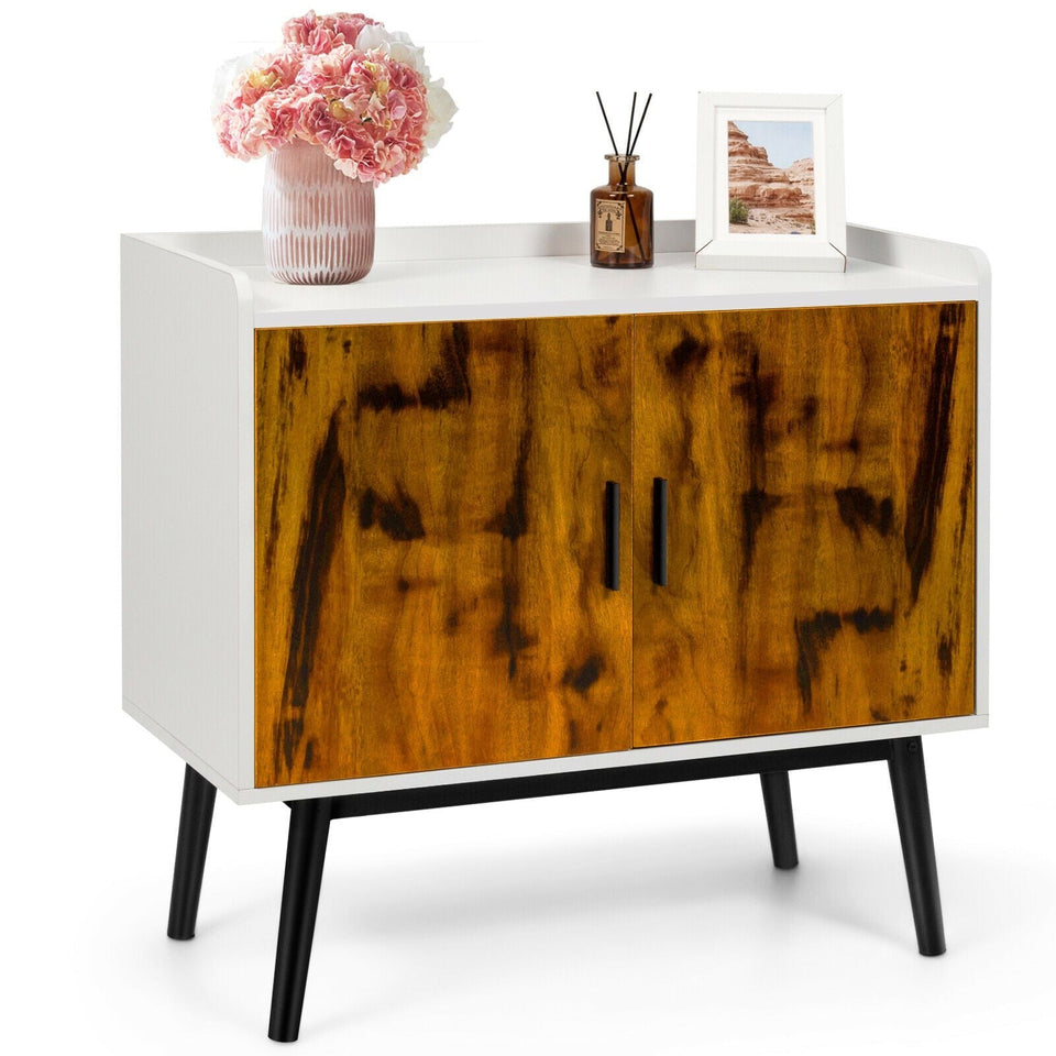 Buffet Storage Cabinet 2 Door w/ Metal Legs