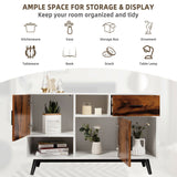 Buffet Storage Cabinet w/Display Shelves Doors & Drawer
