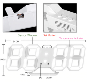 3D LED Digital Wall Clock
